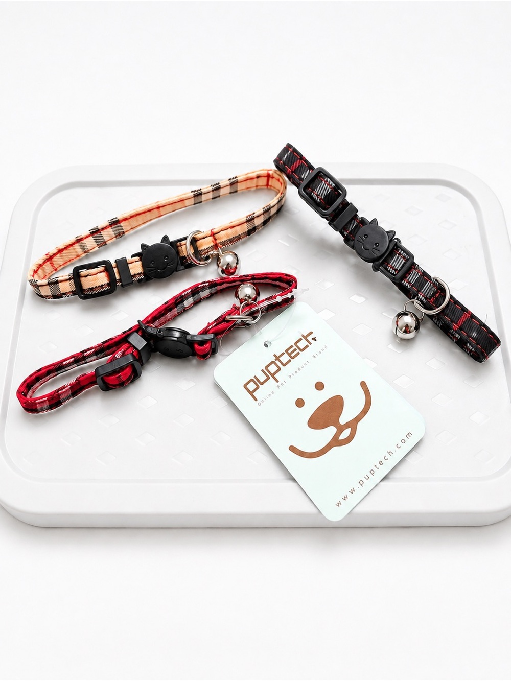 Set of 3 PupTek cat collars.